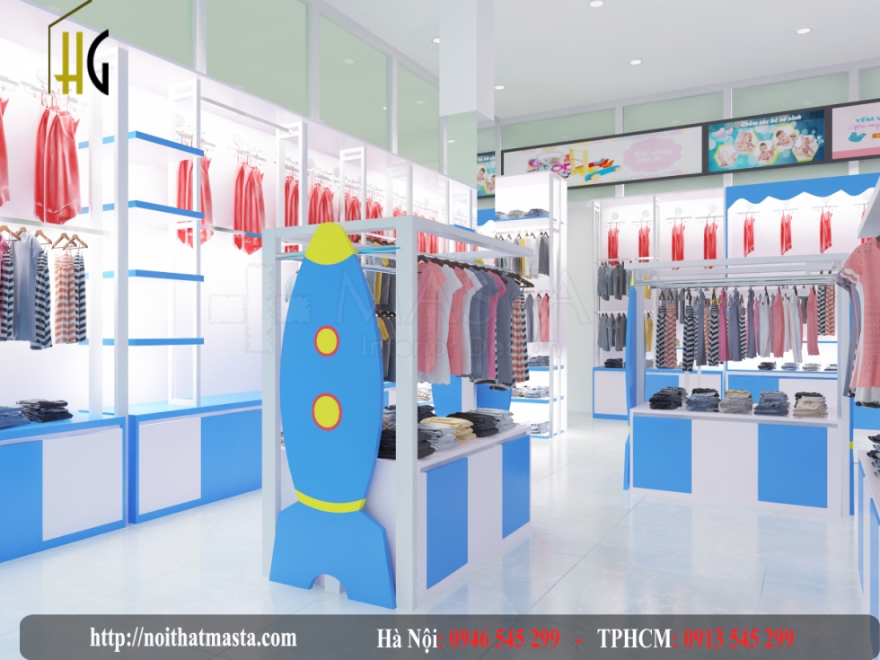 Thiết kế shop thời trang mẹ và bé Thủy Tiên Baby